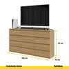 GABRIEL - Kommode / Sideboard mit 12 Schubladen (8+4) - Lancelot Eiche H92cm B180cm T33cm