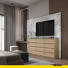 GABRIEL - Kommode / Sideboard mit 12 Schubladen (8+4) - Lancelot Eiche H92cm B180cm T33cm