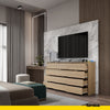 GABRIEL - Kommode / Sideboard mit 12 Schubladen (8+4) - Lancelot Eiche H92cm B180cm T33cm