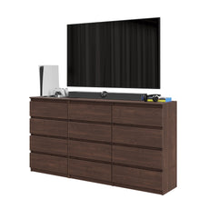GABRIEL - Kommode / Sideboard mit 12 Schubladen (8+4) - Wenge H92cm B180cm T33cm