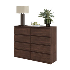 GABRIEL - Kommode / Sideboard mit 8 Schubladen - Wenge H92cm B120cm T33cm