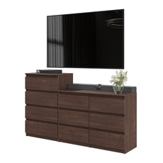 GABRIEL - Kommode / Sideboard mit 10 Schubladen (6+4) - Wenge H92/70cm W160cm D33cm