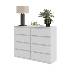 GABRIEL - Kommode / Sideboard mit 8 Schubladen - Weiß Matt H92cm B120cm T33cm