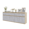 NOAH - Kommode / Sideboard mit 5 Schubladen und 5 Tür - Sonoma Eiche / Beton-Optik H75cm B80cm T35cm