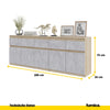 NOAH - Kommode / Sideboard mit 5 Schubladen und 5 Tür - Sonoma Eiche / Beton-Optik H75cm B80cm T35cm