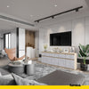 NOAH - Kommode / Sideboard mit 5 Schubladen und 5 Tür - Sonoma Eiche / Beton-Optik H75cm B80cm T35cm