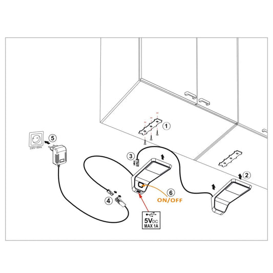 3 Wandhängeschrank LED Lampen + Netzteil (F03) – Furnica