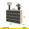 GABRIEL - Kommode / Sideboard mit 8 Schubladen - Sonoma Eiche / Anthrazit H92cm B120cm T33cm