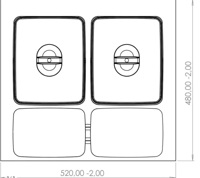 Abfalltrennsystem für 600mm Schrank - 2x15L - Anthrazit – Furnica