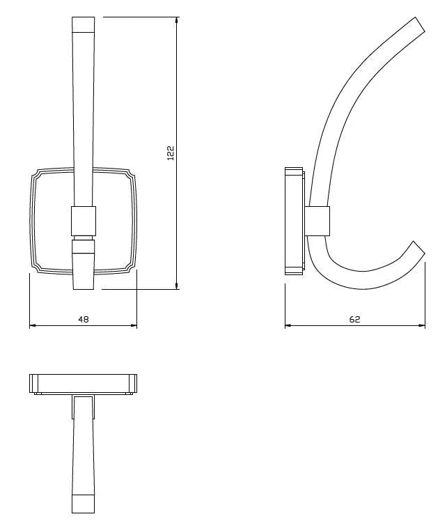 Doppelter Hut- und Mantelhaken - 122 mm - Chrom – Furnica