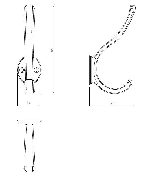 Doppelter Hut- und Mantelhaken - 124 mm - Schwarz – Furnica