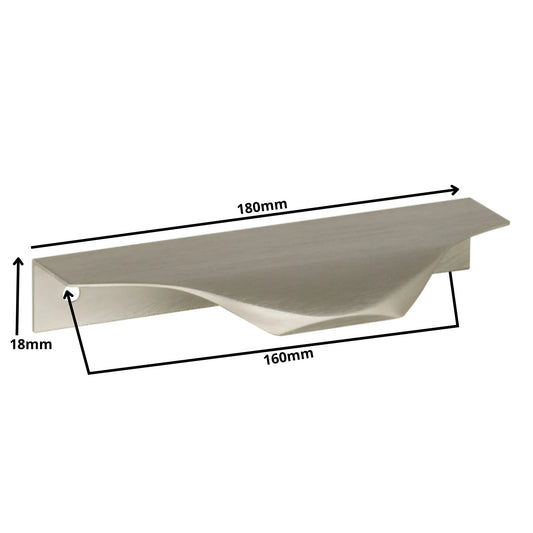 Edge Grip Rundprofil-Griff 160mm (180mm Gesamtlänge) - Gebürsteter Edelstahl – Furnica