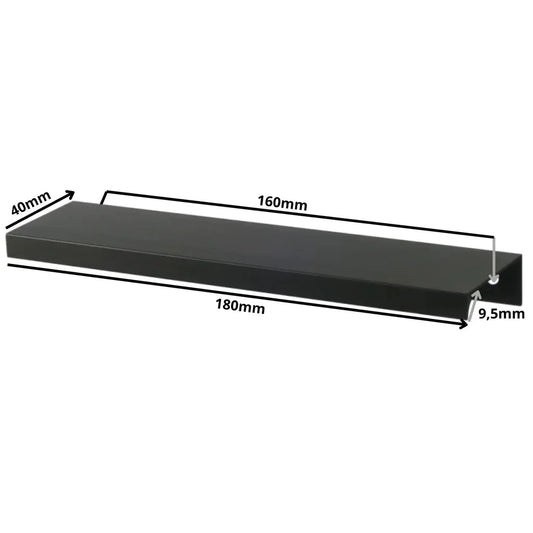 Edge Grip Rundprofil-Griff 160mm (180mm Gesamtlänge) - Schwarz Matt – Furnica