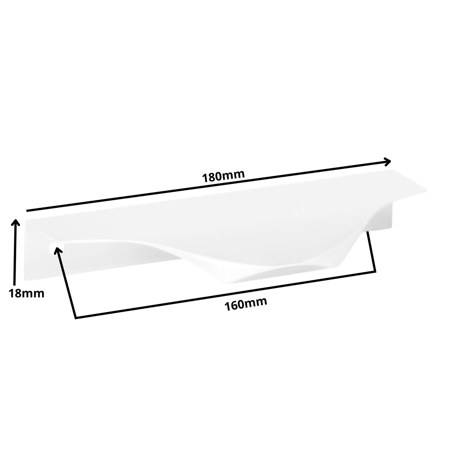 Edge Grip Rundprofil-Griff 160mm (180mm Gesamtlänge) - Weiß – Furnica