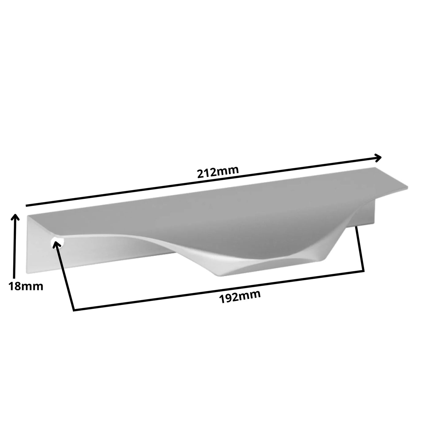 Edge Grip Rundprofil-Griff 192mm (212mm Gesamtlänge) - Aluminium – Furnica