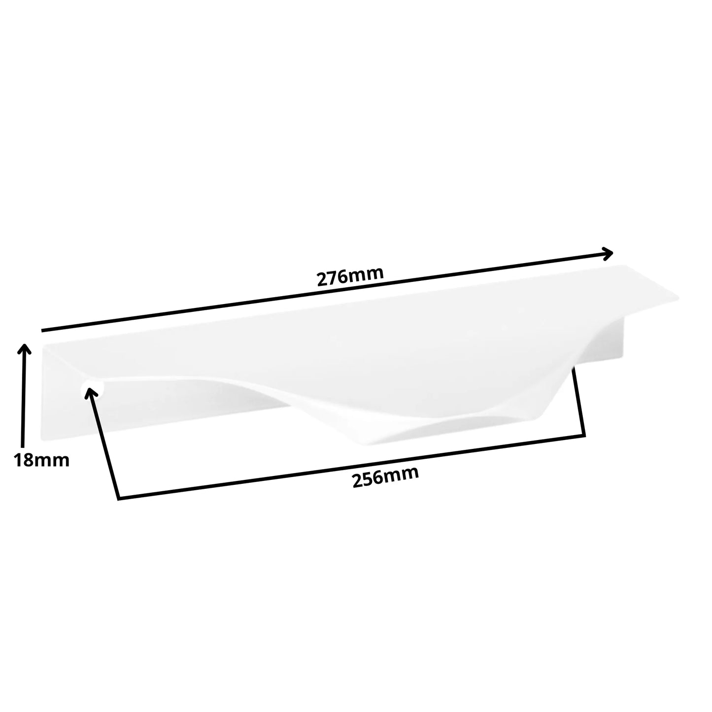 Edge Grip Rundprofil-Griff 256mm (276mm Gesamtlänge) - Weiß – Furnica