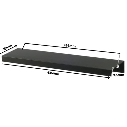 Edge Grip Rundprofil-Griff 416mm (436mm Gesamtlänge) - Schwarz Matt – Furnica