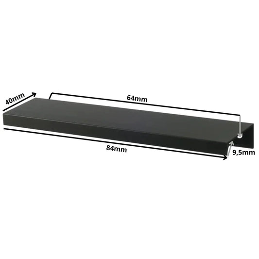 Edge Grip Rundprofil-Griff 64mm (84mm Gesamtlänge) - Schwarz Matt – Furnica