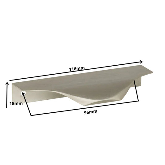 Edge Grip Rundprofil-Griff 96mm (116mm Gesamtlänge) - Gebürsteter Edelstahl – Furnica