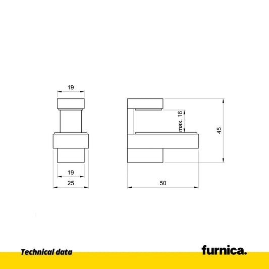 Glas- und Tellerhalter L-Form - klein - Chrom – Furnica