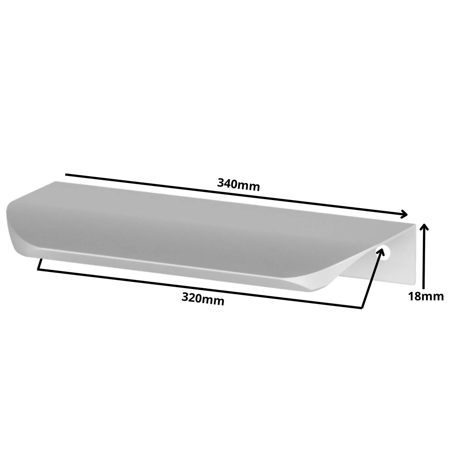 Griffleiste Kantengriff Rund 320mm (340mm Gesamtlänge) - Elektropoler – Furnica