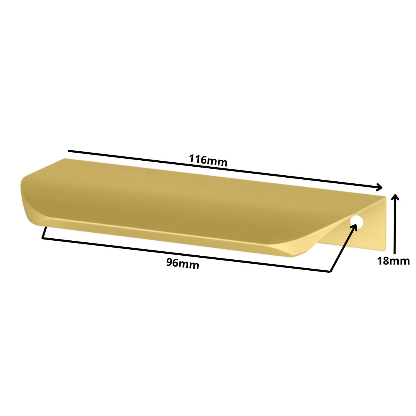 Griffleiste Kantengriff Rund 96mm (116mm Gesamtlänge) - Gold – Furnica