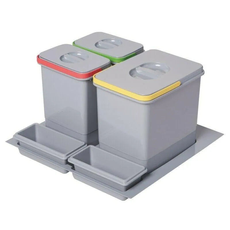 Mülleimer Küche Ausziehbar - 60cm - 3 Fach (15L+ 2x7L) – Furnica