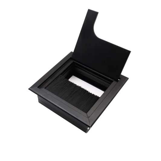 Quadratisch Aluminium Kabeldurchlass 80x80mm, Schwarz "Wave" – Furnica