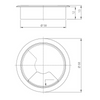 Metall Kabeldurchführung 60mm, Gebürsteter Stahl