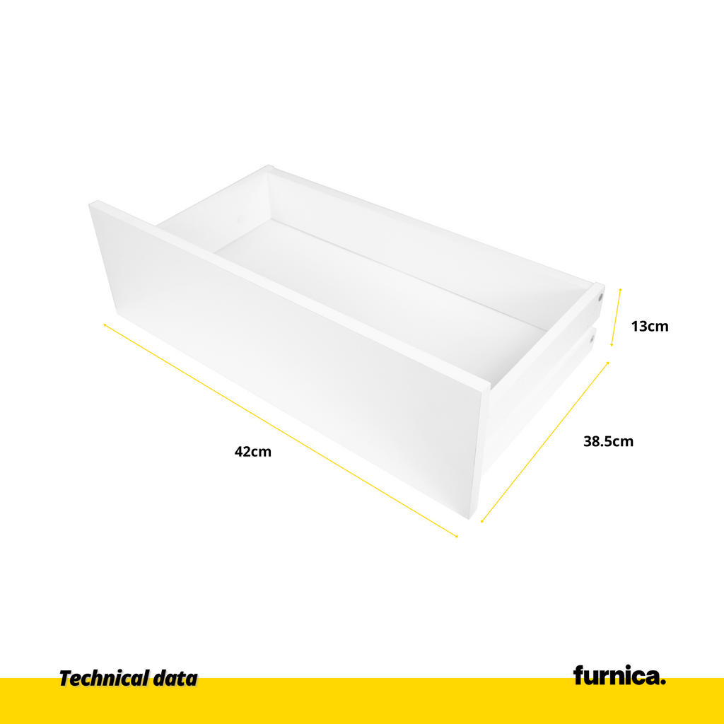 INGRID - Skandinavisch Kommode / Sideboard  mit 6 Schubladen - Weiß Matt / Wotan Eiche H75cm B100cm T45cm