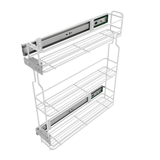 Apothekerauszug 15 cm – 3 Einlegeböden, Weiß – Schmaler Küchenschrank Auszug