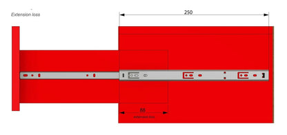 1 Satz Kugelführung Schubladenschienen, H27 – Furnica