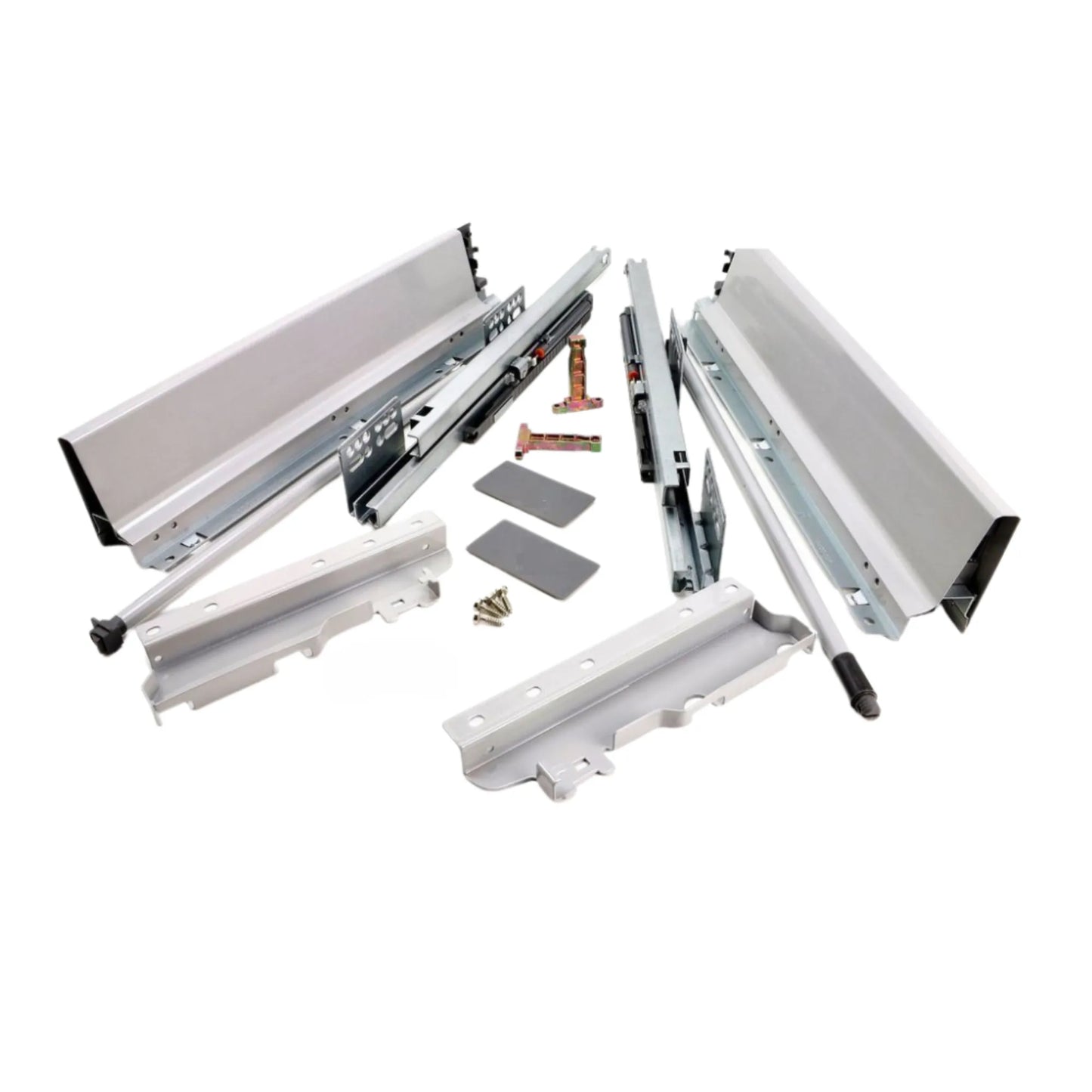 1 Satz Soft-Close Schubladensystem, HOCH, H: 185mm, Grau – Furnica