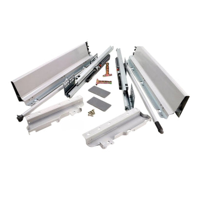 1 Satz Soft-Close Schubladensystem, HOCH, H: 185mm, Grau – Furnica