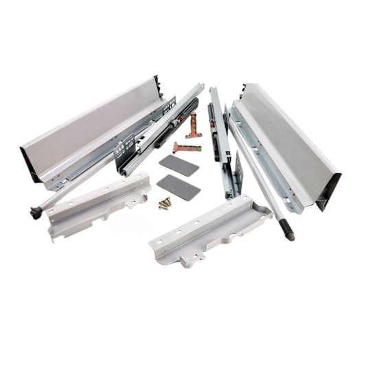 1 Satz Soft-Close Schubladensystem, HOCH, H: 185mm, Grau – Furnica
