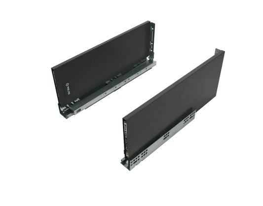 1 Satz Soft-Close Schubladensystem, HOCH - SLIM, H: 185mm, Schwarz – Furnica