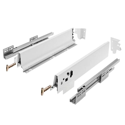 1 Satz Soft-Close Schubladensystem, NIEDRIG, H: 68mm, Weiß – Furnica