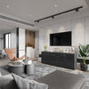NOAH - Kommode mit 5 Schubladen und 5 Türen - Schlafzimmer Kommode Aufbewahrungsschrank Sideboard - Anthrazit / Schwarz Glanz H75cm B200cm T35cm