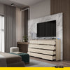 GABRIEL - Kommode / Sideboard mit 12 Schubladen (8+4) - Sonoma Eiche H92cm B180cm T33cm