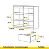NOAH - Kommode / Sideboard mit 2 Schubladen und 2 Türen - Anthrazit Grau / Weiß Gloss H75cm B80cm T35cm