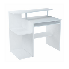 MARIO - Computertisch mit Tastaturablage - Weiß Matt H91cm B100cm T58cm