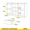 MIKEL - Kommode / Sideboard mit 3 Schubladen und 2 Türen - Anthrazit Grau / Sonoma Eiche H75cm B120cm T35cm