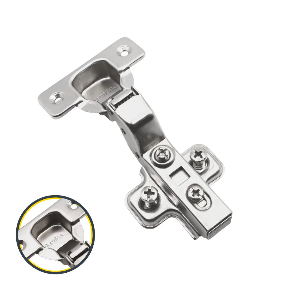 110° Soft-Close Scharnier Topfband, H0 Montageplatte mit EURO Schrauben, Innenanschlag – Furnica