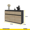 NOAH - Kommode / Sideboard mit 3 Schubladen und 3 Türen - Anthrazit Grau / Sonoma Eiche H75cm B120cm T35cm
