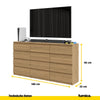 GABRIEL - Kommode / Sideboard mit 12 Schubladen (8+4) - Lancelot Eiche H92cm B180cm T33cm