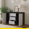 MIKEL - Kommode / Sideboard mit 3 Schubladen und 2 Türen - Anthrazit Grau / Beton-Optik H75cm B120cm T35cm