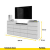 GABRIEL - Kommode / Sideboard mit 14 Schubladen (4+6+4) - Weiß Matt H92/70cm B220cm T33cm