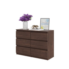GABRIEL - Kommode / Sideboard mit 6 Schubladen - Wenge H71cm B100cm T33cm