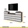 GABRIEL - Kommode / Sideboard mit 14 Schubladen (4+6+4) - Wenge / Weiß Matt H92/70cm B220cm T33cm