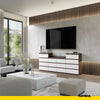GABRIEL - Kommode / Sideboard mit 14 Schubladen (4+6+4) - Wenge / Weiß Matt H92/70cm B220cm T33cm